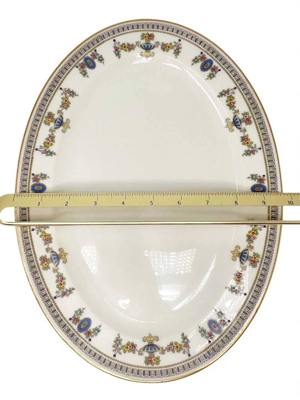 Vintage Lenox The Colonial Oval Serving Platter Bone China Plate Cream Gold EUC